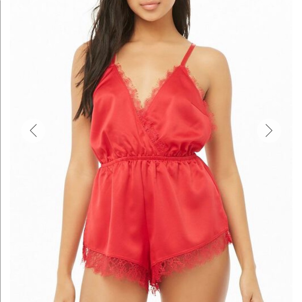 Red Satin Romper